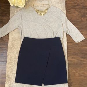 J.Crew navy crossover wrap skirt